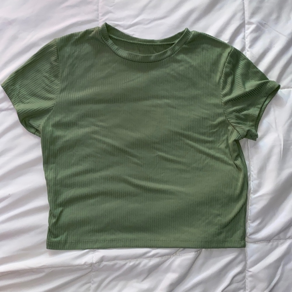 Green crop top